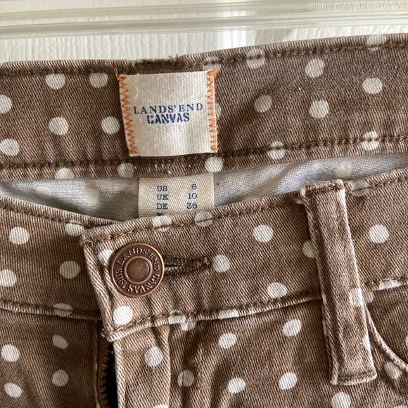 Brown Polka Dot Lands’ End Canvas skinny jeans - Picture 2 of 3